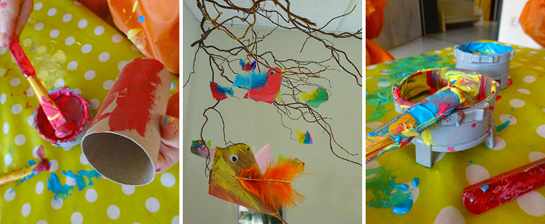 Frühlingsbasteln im Kinder Garten Eden der Diakonie Pirna