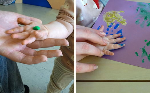 Farbexperimente im Kinder Garte Eden der Diakonie Pirna